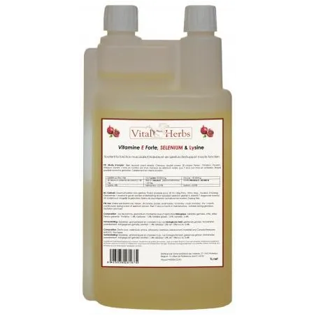Vitamine E, Sélénium & Lysine 1L Vital Herbs