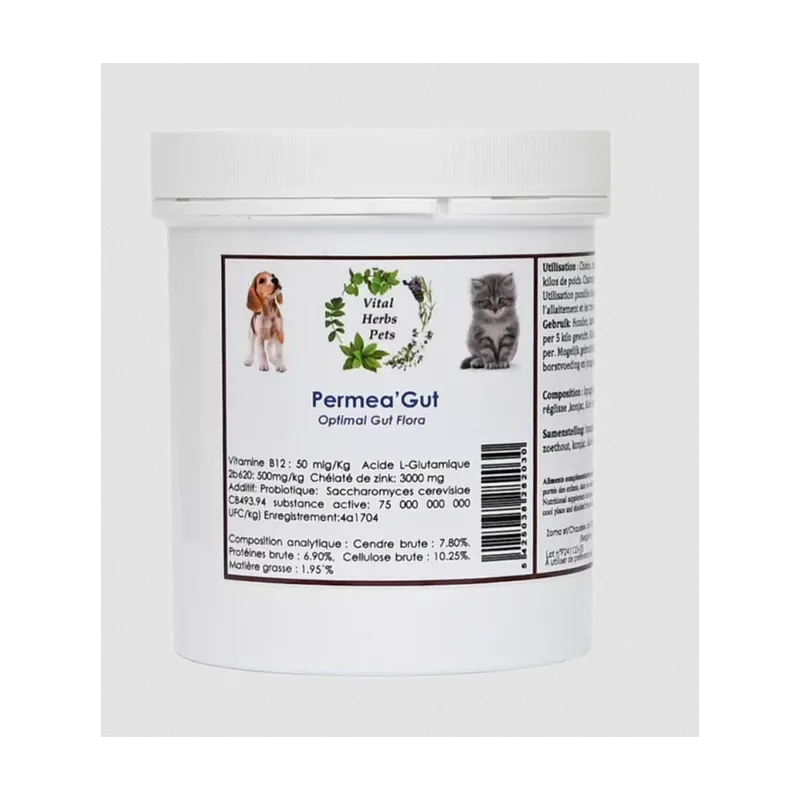 Permea'Gut Digestion Immunité CHIENS & CHATS Vital Herbs