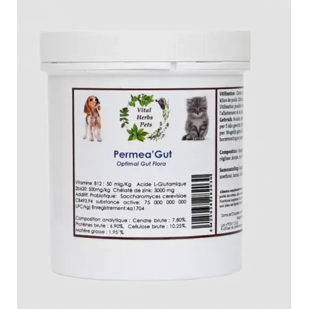 Permea'Gut Digestion Immunité CHIENS & CHATS Vital Herbs